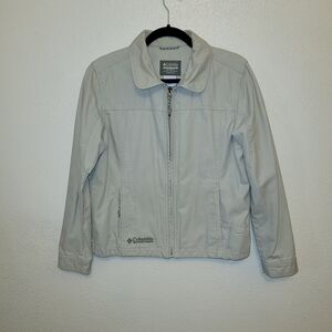 Columbia Women’s Canvas Lightweight Jacket Khaki Tan Full Zip Medium